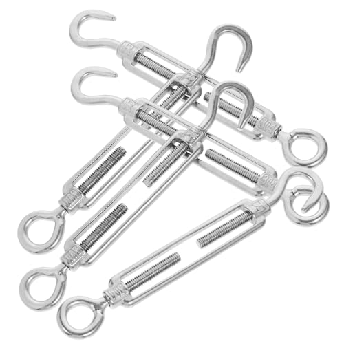 NAMOARLY 5pcs Wire Tension Hook Turnbuckle Eye Tensioner Cable Wire Hook Rope Tension Hook Turnbuckle Cable Tensioner S Turnbuckle Eye Turnbuckle Hooks Rope Wire Turnbuckle Silver