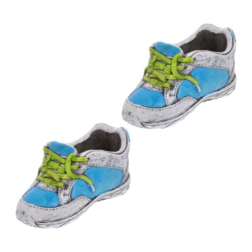 Happyyami 2 Pz Scarpiera Vaso Per Piante Da Scarpe Impianti Fioriere Da Giardino Vasi Da Fiori Per Piante Da Vaso Di Fiori Imitazione Scarpa Trogolo Porta Piante Grasse Ceramica Blue