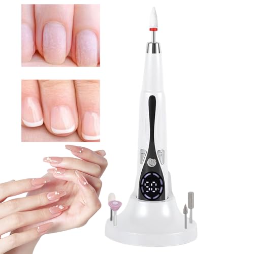 eléctrica de uñas – Taladro de uñas inalámbrico | 3 modos de pantalla LED ajustable, juego de manicura y recargable, dispositivo de brillo de uñas, herramientas de cuidado de pies para