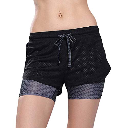 BEESCLOVER Womens Running Shorts 2 in 1 