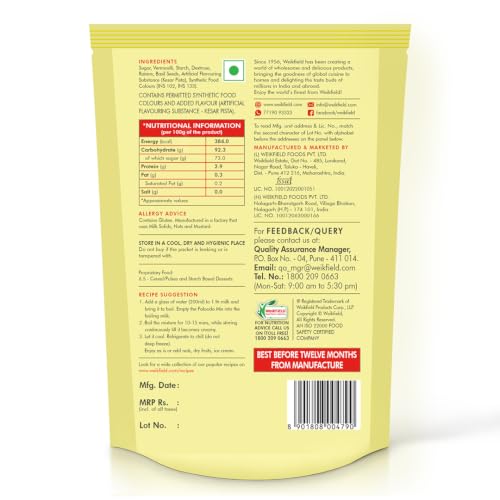 Image of Weikfield Falooda Mix 200 g Pouch | Kesar Pista Flavoured | Rich, Smooth & Creamy Texture | Delicious & Refreshing Taste | Authentic Taste | Instant Falooda Mix (Pack of 2)