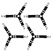 BetyBedy 4Pcs Triangle Bed Sheet Holder, Adjustable Sheet Band Straps Fasteners Suspenders, Bed Sheet Keeper Grippers for Mattress Pad Cover, Sofa Cushion (Black)
