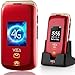 Produktbild VOCA Klapphandy Seniorenhandy mit großen Tasten Handy für Senioren V540 4G ohne vertrag mit großem 2,8-Zoll Farbdisplay Mobiltelefon (4G Rot)