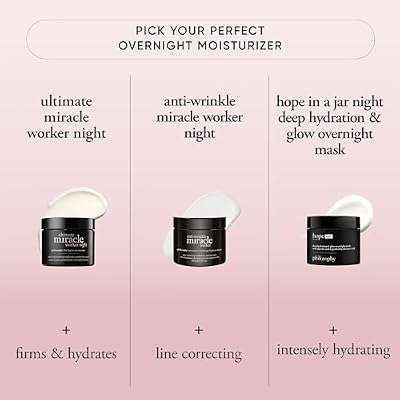 philosophy anti-wrinkle miracle worker line-correcting overnight cream face moisturizer - with vitamin C & hyaluronic acid - counteracts stress-induced damage for smoother skin - 2 fl oz