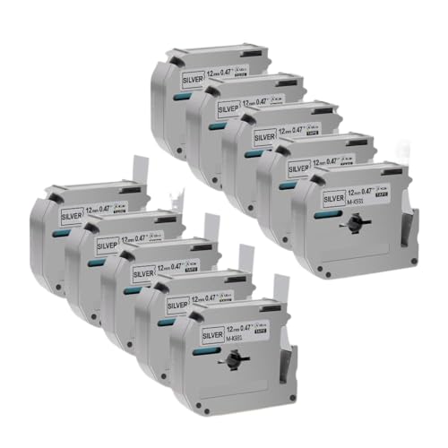 MK231 MK-131 MK-631��5/10PCS�݊����x���e�[�vM-K231���x�����[�J�[PT-70 PT-80 PT65 PT90�œ��삵�܂�(10PK Black on Silver)