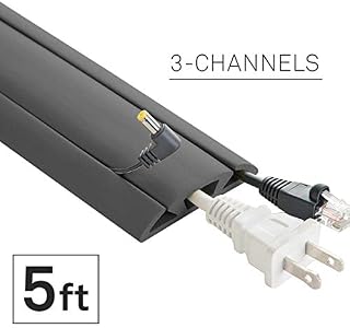 UT Wire 3-Channel Cord Protector & Concealer For Floor - 5 FT