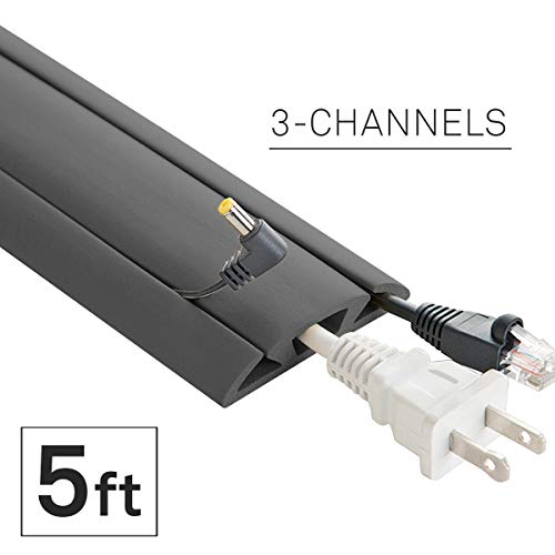 UT Wire 3-Channel Cord Protector & Concealer For Floor - 5 FT