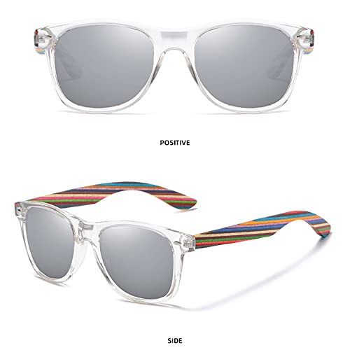 Armação de PC polarizada com pernas de madeira óculos de sol para homens ou mulheres cor templos, ve