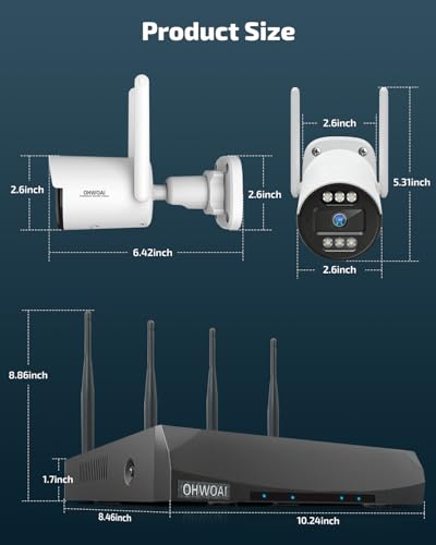 《130&deg;Wide Angle & Two-Way Audio》Wireless Security Camera System Outdoor, WiFi Cameras Systems,Video Surveillance DVR Kits