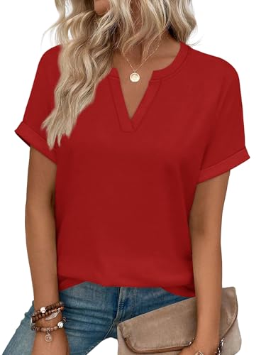 Image of WIHOLL Womens Blouses Spring Tops Short Sleeve Shirts Dressy Casual Summer Vacation Fashion Clothing 2026
