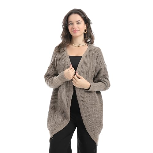 Andora Turned Down Plain Self Pattern WOMEN Sweater Cafe_ On...