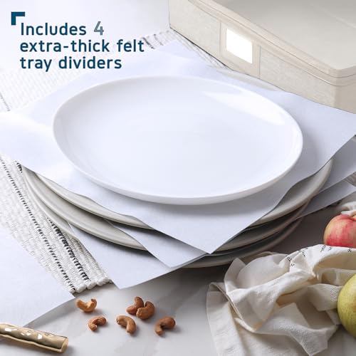 Image of Hearth & Harbor Platter Storage Cases, China Storage Containers, Cream