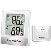 ThermoPro Indoor Outdoor Thermometer Wireless TP200B, Thermometer Indoor Outdoor with Temperature...