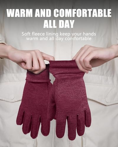 Image of Aegend Lightweight Winter Gloves for Men Women, Warm Running Gloves Touchscreen Thermal Glove Liners for Cold Weather Driving, Cycling & Hiking, Non-Slip, Elastic Cuff, Stretchy, Durable