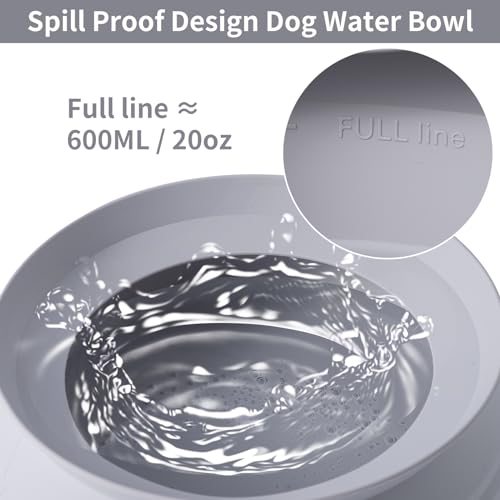 SLSON Hundenäpfe Wassernapf für Hunde Unterwegs Faltbare Integrierter Reisenapf Ohne Plastikrand Auslaufsicher Spritzschutz Trinknapf für Haustier Auto Reise and Innen Draußen (Kühles Grau)