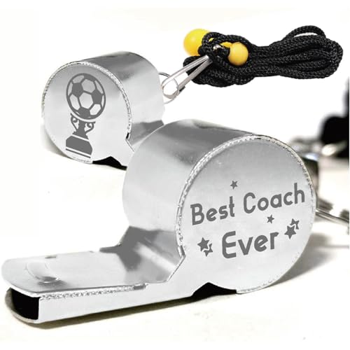 CREATCABIN Emergency Whistle Lanyard Sliver Stainless Steel High Decibel Whistle for Football Cup Coach Referee Gifts for Outdoor Sport Compitition Gym Natatorium Organize Training 2x0.7x0.8in