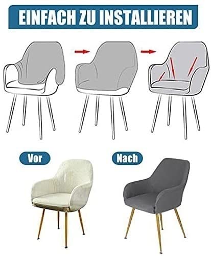 Zzdxw Accent Covers For Office Living Room Curved Back Dining Chair Slipcover Set Of 2,Mid-Century Modern Swivel Armrest Counter Height Bar Stools Covers Wing Back Chair Protector 2Pcs #TOP5