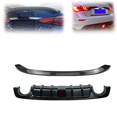 Diffuseur arrière Infiniti Q50 avec LED carbone : spoiler et séparateur de bouclier