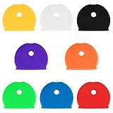 Uniclife Key Cap Covers Rings, 32 Pack, 8 Assorted Colors Key Identifier Tag Covers