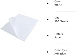 L LIKED 100 Sheets Full Page Label Papers, 8.5 x 11 in Printable White Sticker Paper for Inkjet & Laser Printer - Matte