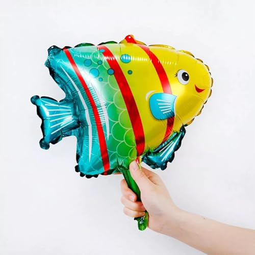 Image of Rozi Decoration Colorful Fish Shape Aluminium Foil Balloon for Birthday Decoration, Underwater Theme Party, Kids Party Decor, Ocean Theme Celebration Balloon for Home & Event Decor