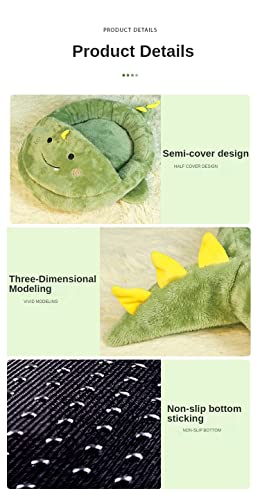 Lit pour chat et chien vert 50x45x7cm | Panier coussin lavable pour animaux - 5