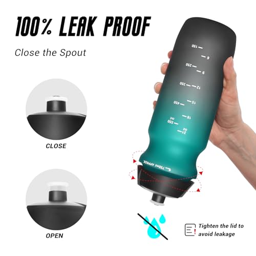 BuildLife Sport Water Bottle 2 Pack, 750ml Squeeze Bottle, BPA Free & Leak Proof Dishwasher Safe Cycling Bottles for Working Out, Fitness, Hiking, Outdoor Sports - Image 5