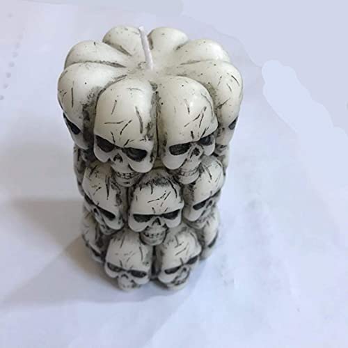 3D Skull Design Silicone Candle Mold Decorated Pillar Candle Mould Handcrafted Silicone Molds For Candle Wax Resin Gyspum Crafts Making #TOP3