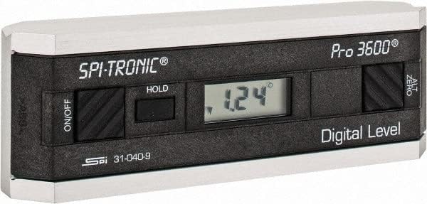 SPI PRO3600 Digital Protractor displaying an angle of 1.24 degrees