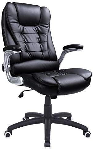 SONGMICS Racing Stuhl Bürostuhl Gaming Stuhl Chefsessel Drehstuhl PU, schwarz, OBG51B