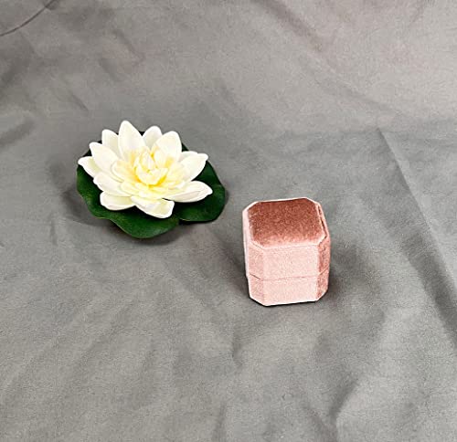 Antranstore Ring Box Velvet Hexagon 3 Plaid Ring Jjewelry Flannel Box Proposal Wedding (Pink) #TOP1