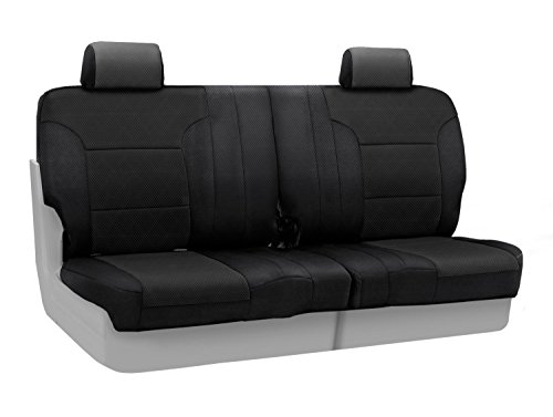 Coverking Custom Fit Rear 50/50 Split Seat Cover for Select Mini Cooper Models - Spacermesh Solid (Black)