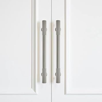 2-Pack 3-3/4 Inch Hole Center Brushed Satin Nickel Cabinet Pulls Solid Heavy Duty Cabinet Pull is Suitable for Drawers Dressers Handles Kitchens Bathroom cabinets