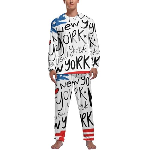 Pyjama homme New York : ensemble haut manche longue et pantalon pour vos week-ends cocooning