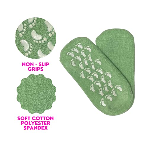 Rucci Moisturizing Gel Socks, Gel Inner Lining Infused With Essential Oils Recommended For Rough Feet, Calluses, Cracked Heels,Use With Favorite Lotions (Eucalyptus Green) Unisex, 8-10 #TOP6