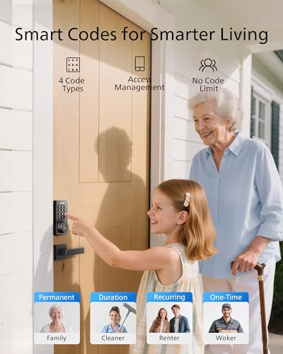 Philips WiFi Keypad Door Lock with Handle, Built-in WiFi, APP Remote Control, Voice & Fingerprint Unlock, Smart Locks for Front Door with Auto Lock, Digital Front Door Lock Set, Keyless Entry Deadbolt thumbnail 5