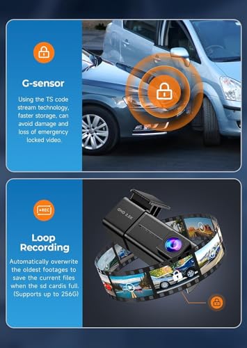 E-Yeeger Dash Cam Wifi 2.5K Dashcam, E-Yeeger Front Dash Camera For Cars thumb #4