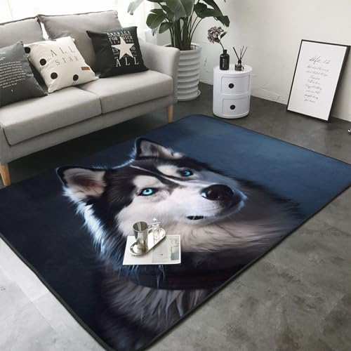 Tapis antidérapant et lavable grand format motif husky - 3