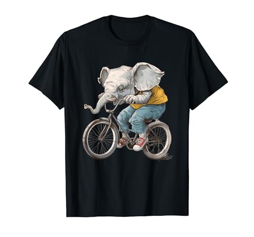 Elefant Bike Riding I Funny Elefant Montando un ciclista en bicicleta Camiseta