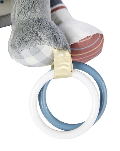 Image of Skip Hop Bandana Buddies Soft Textured Baby Activity and Teething Toy for Multi-Sensory Play with Rattles, Crinkle Sounds, Squeaker and Mirror, Attaches to Stroller and Car Seat, Panda, Age 0+