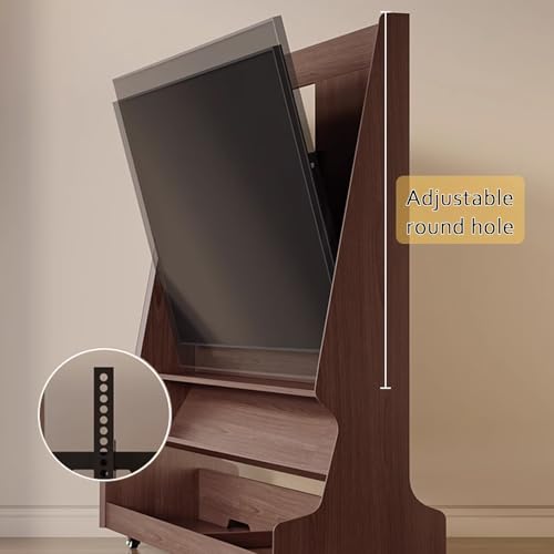 Soporte móvil para TV JIAOCKJIAO metal con ruedas ajustable miniatura 4