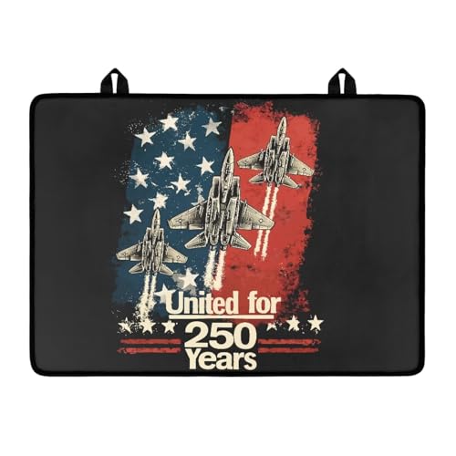 Image of Patriotic Electric Stove Insulation Pad Heat Dish Drying Mat for Kitchen 30x21 Inch Cooktop Stove Guard Protector Extra Large Mat 4th of July Decor, 250 Years Planet