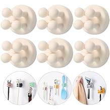 iBetterLife Self-Adhesive Shower Razor Holder - 6Pcs Wall Mounted Hooks Hanger for Clipping & Hanging Toothbrush Towel Loofah Bathroom Kitchen Home Office Dorm Room Essentials Storage Wreath Hook