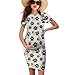 Xsehusvy Short Sleeve Maternity Dress Dog Paw Fashion Ruched Side Bodycon Fitted Maternity Outfits 4-Way-Stretch Soft Stretch Pregnancy Dress for Baby Shower/Photography