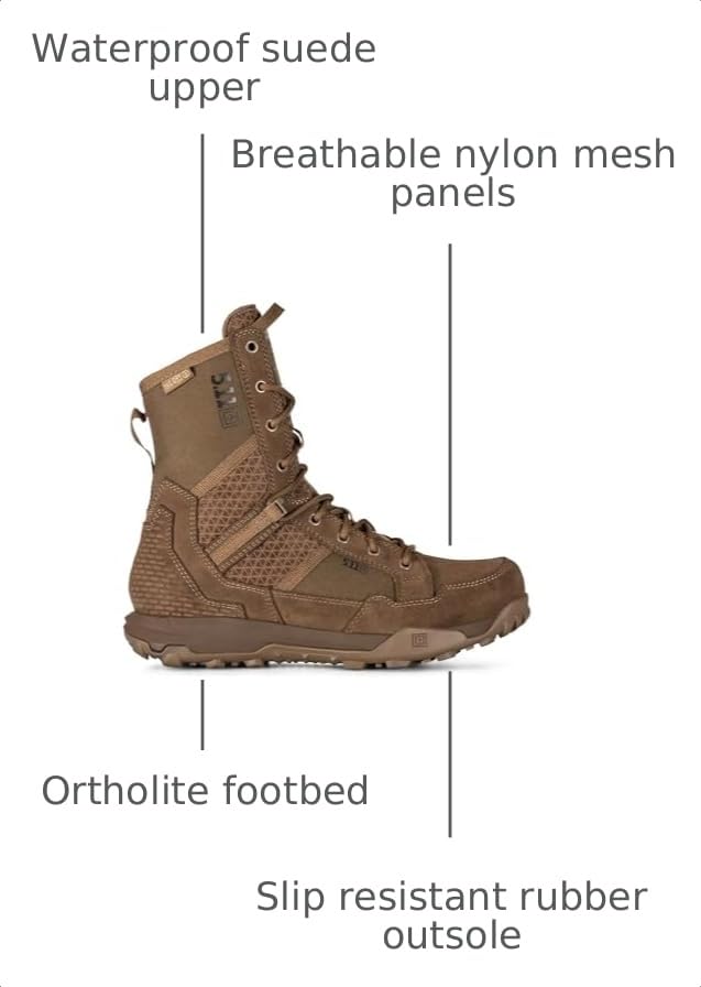 Image of 5.11 Tactical Men's A /T Waterproof Boots, 8 inch, Brown All Terrain Boot, Style 12445ABR