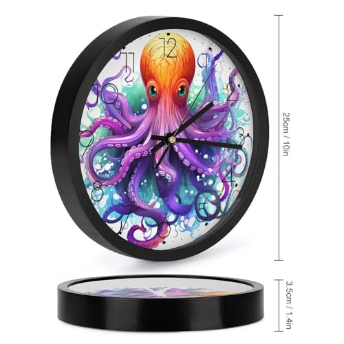 Horloge murale numérique colorée pieuvre à piles 25,4 cm - 3