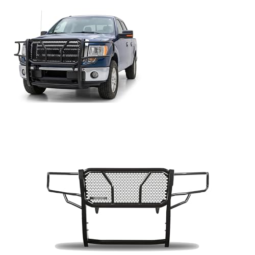 Black Horse RUGGED Heavy Duty Grille Brush Bumper Guard Modular Black Compatible with 2009-2014 Ford F-150-RU-FOF109-B