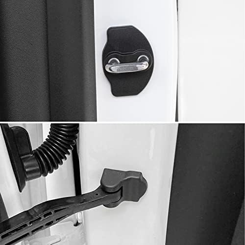 BASENOR Tesla Model 3 Model Y Door Lock Cover Protector Latches Cover Door Stopper Covers Set of 8 (black)