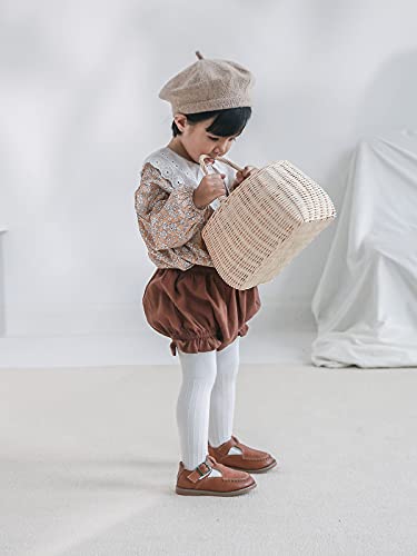Image of EPEIUS Baby Girl Tights Cable Knit Cotton Seamless Footed Leggings 0-6Y