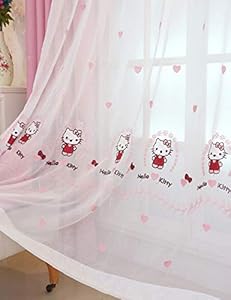 Lactraum Bestickt Rosa Katze Kinderzimmer Vorhang